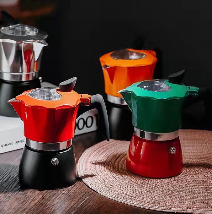 Hero Coffee Equipment - Tweekleurige 150/300ML Visuele Cover Moka Pot