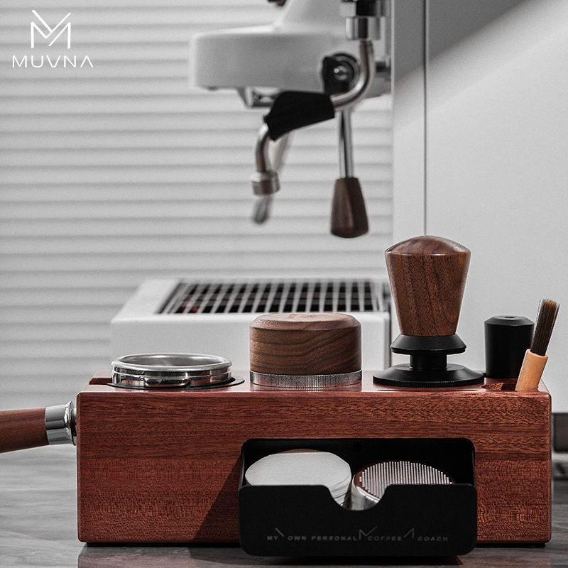 Coffee Equipment Tools - MUVNA Koffie Tamper Station Houten Portafilter