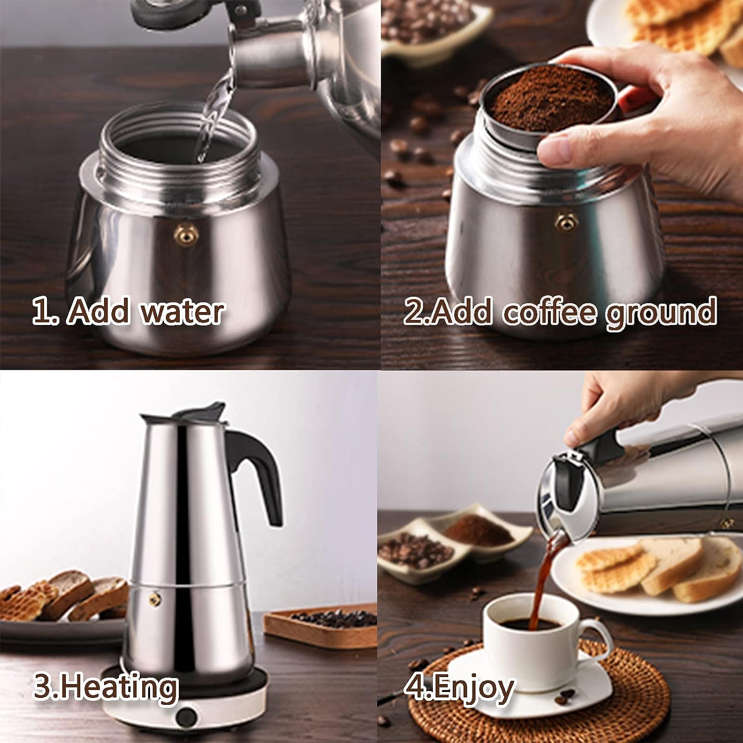 4/6/9 Cups Moka Pot Caffe Mach - Coffee Equipment Tools recensie en prijs